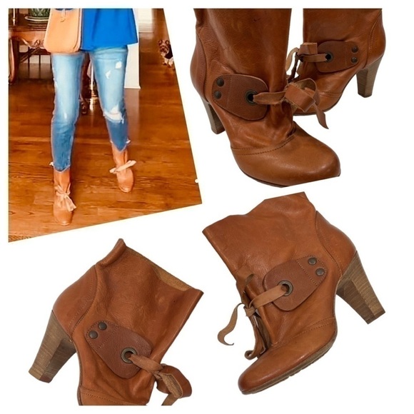 FRU.IT Women's Cognac Leather boots size 36 US 5.5 made in Italy - Picture 1 of 17